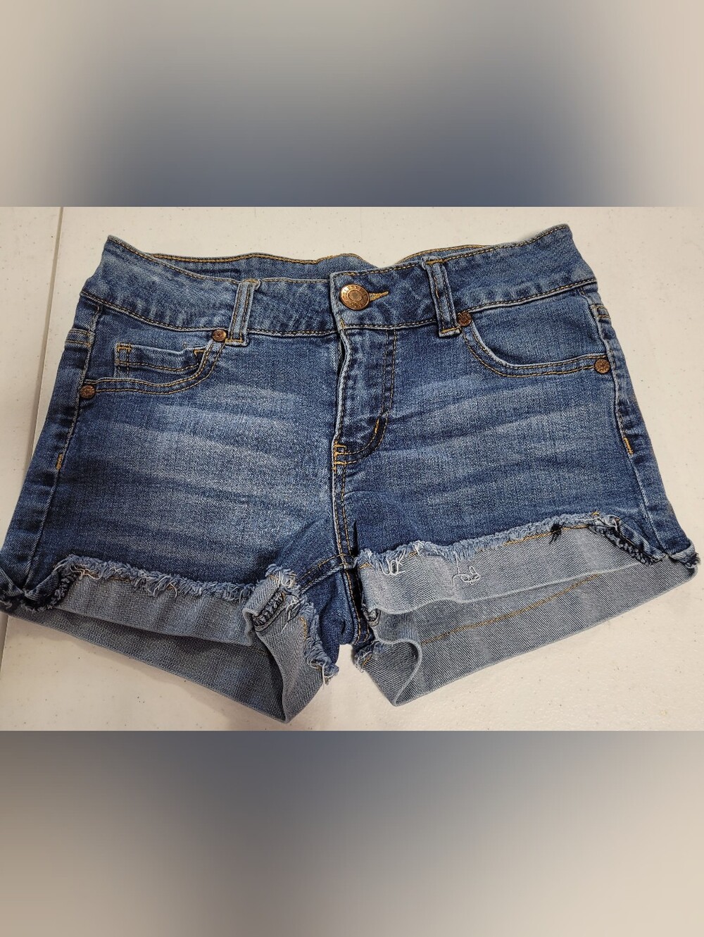 Celebrity Pink Blue Denim Cutoff Jean Shorts - Picture 1 of 3